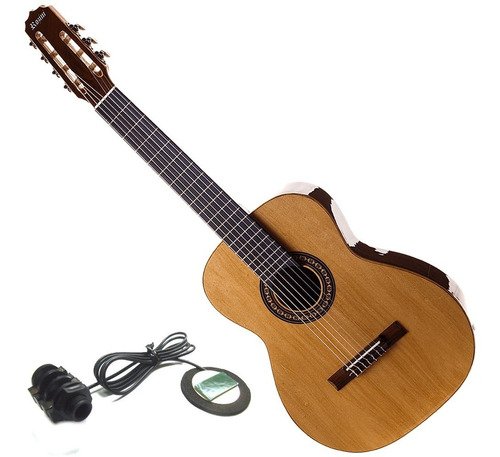 Violão Rozini Eletroacústico Canhoto 7 Cordas Nylon Rx207