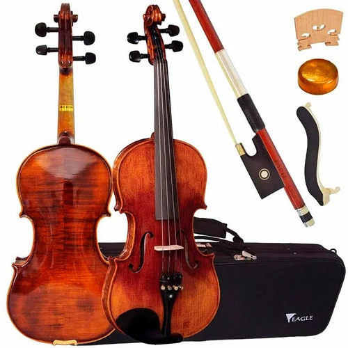 Violino Eagle VE144 Natural 4/4 com Tampo Abeto Sólido com Estojo Arco e Breu