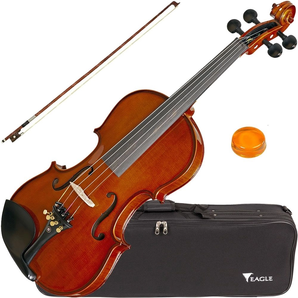Violino Eagle VE144 Natural 4/4 com Tampo Abeto Sólido com Estojo Arco e Breu
