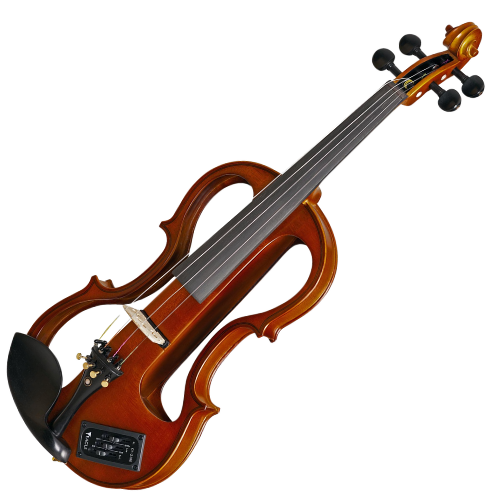 Violino Elétrico Eagle EV-744 4/4 com Captador Piezo Equalizador 2 Bandas Arco Breu Espaleira Estojo e Fone