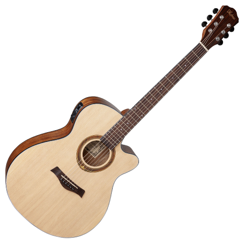 Violão Elétrico Hofma HMA295 Aço Mini Jumbo Natural Satin