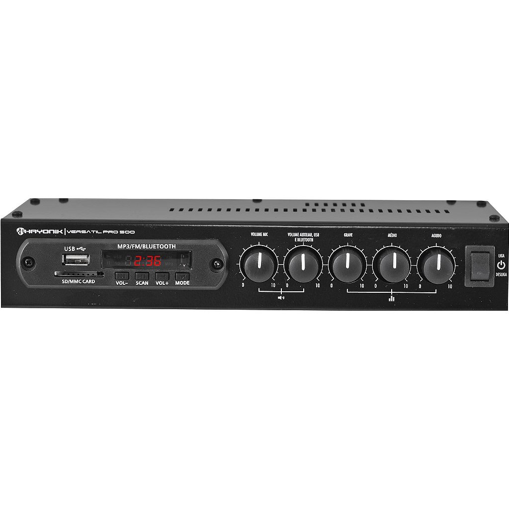 Amplificador 50W com Bluetooth VERSATIL PRO-500 Preto HAYONIK