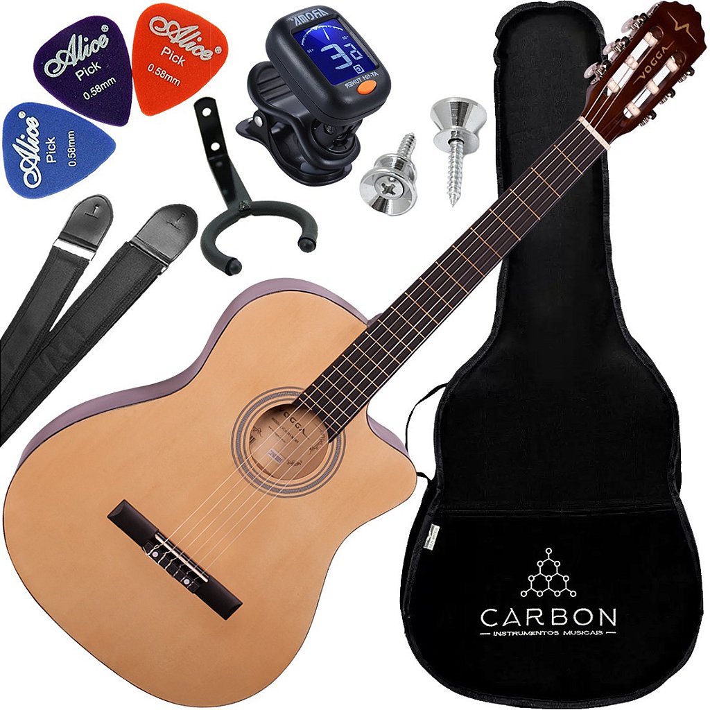 Kit Violão Classico Acústico Vogga Nylon Cutway Vca203Nc