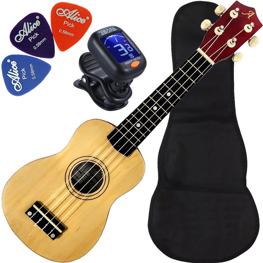 Kit Ukulele Soprano Acustico Andaluz Uk-S01 Natural Fosco