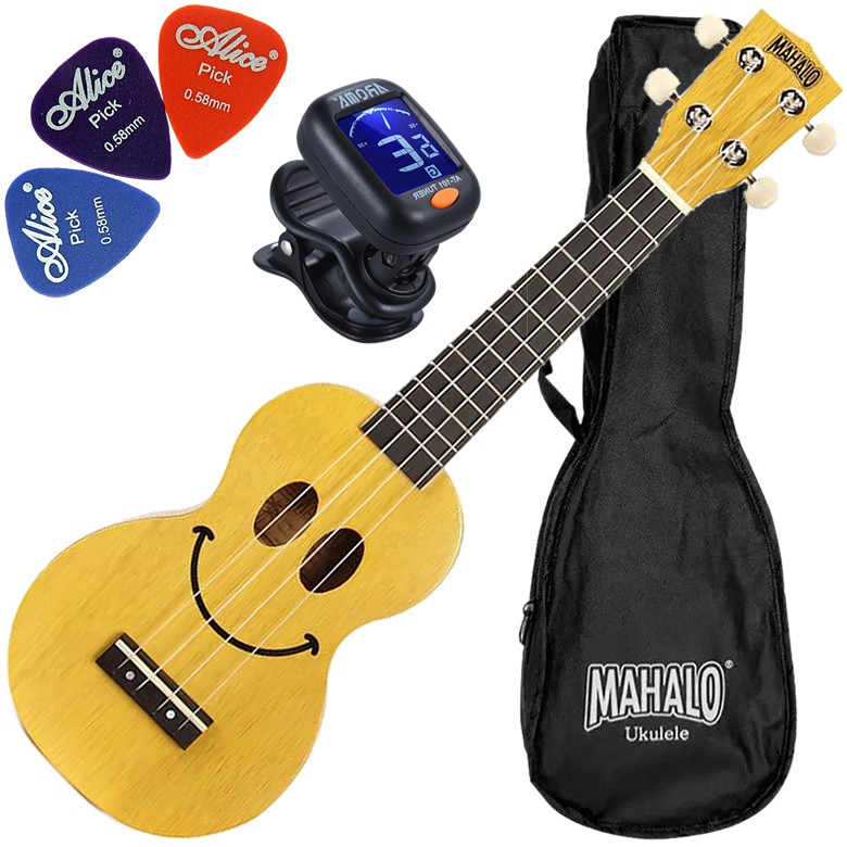 Kit Ukulele Soprano Acústico Mahalo Série U-Smile Amarelo C/ Capa Ux01