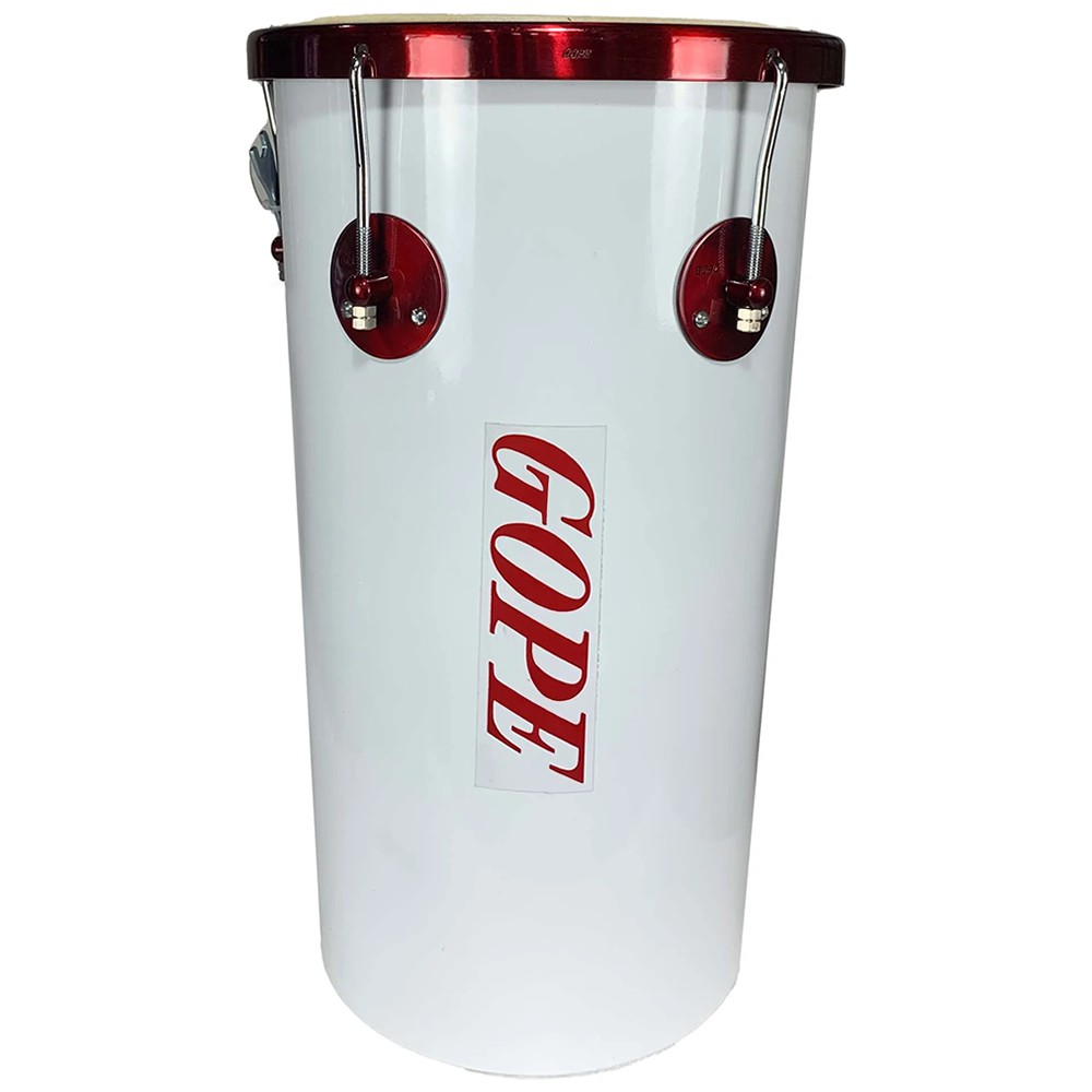 Rebolo Gope Alumínio 45cm x 10" Conico Pele Animal Branco e Cereja (LAL4510TMABC)