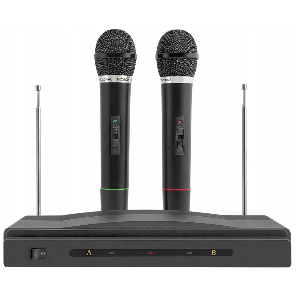 Kit Microfone karaokê 2 Microfones Sem Fio e Receptor