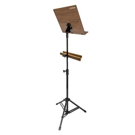 Estante de Partitura Torelli HEP35 Hunter de Madeira com Suporte Inferior para Acessórios