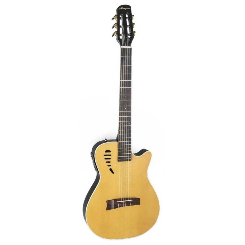 Kit Violão Elétrico Marquês Flat Cutaway Vn-12 Ns Ativo Natural