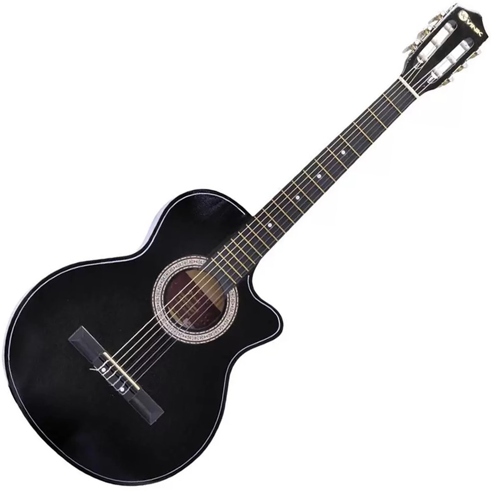 Violão Acústico Nylon Cutaway Preto Com Tensor Urban Vcw38ac Vinik