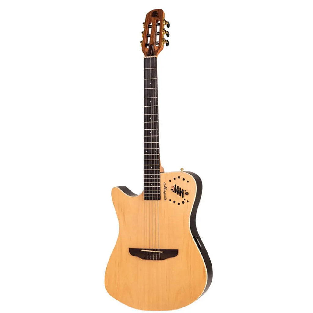 Violão Flat Marquês Nylon Elétrico VN-12 NS EQ LH Canhoto Natural Tipo Godin