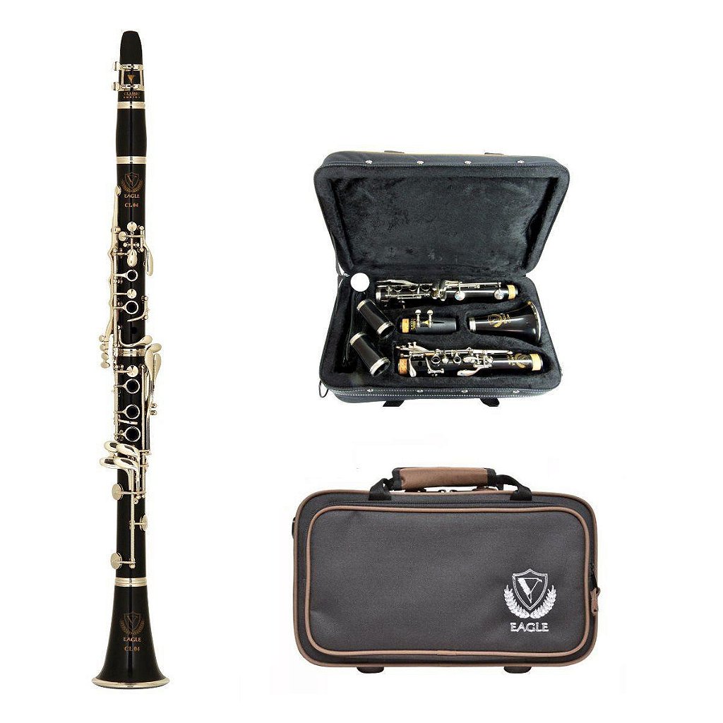 Clarineta Eagle CL04N SIB 17 Chaves Niqueladas Com Case Super Luxo