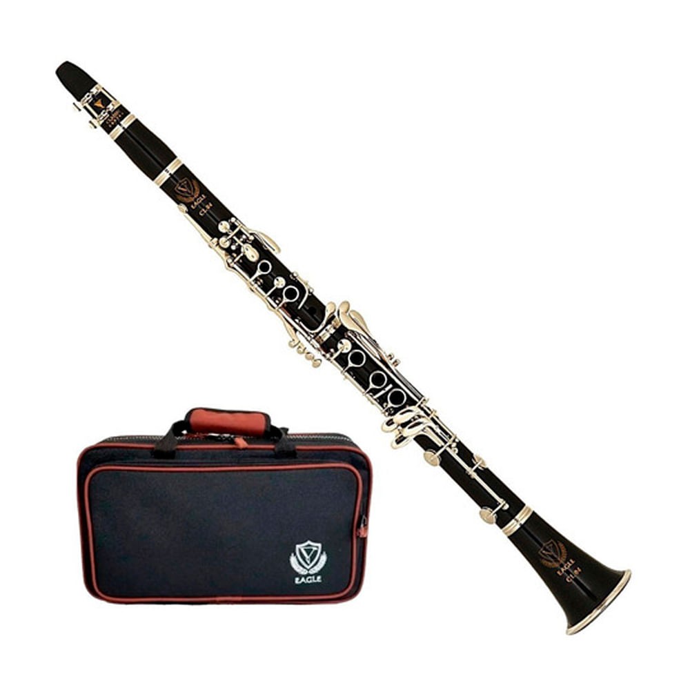 Clarineta Eagle CL04N SIB 17 Chaves Niqueladas Com Case Super Luxo