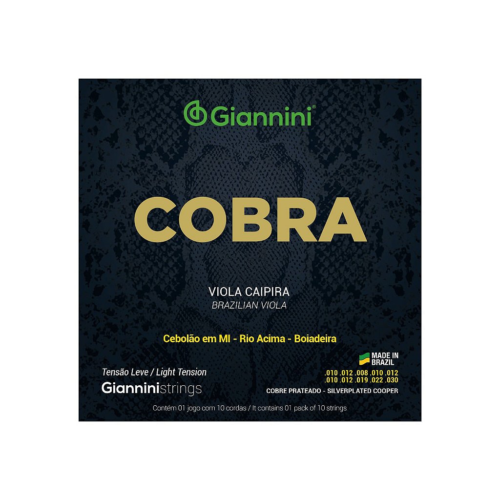 Encordoamento Viola Giannini Cobra Cobre Prateado GESVL Leve