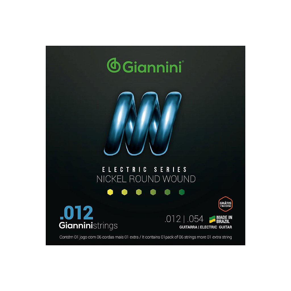Encordoamento Guitarra Giannini Nickel Round Wound GEEGST12 (.012 – .054)