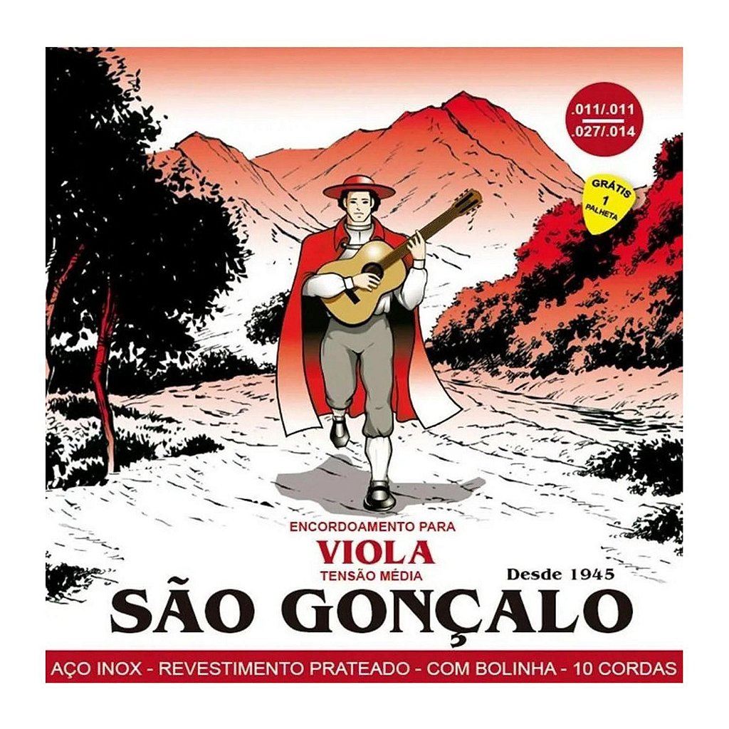 Encordoamento Viola Caipira Tensão Médio 011 São Gonçalo 137