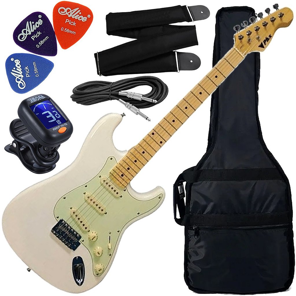 Kit Guitarra Elétrica Phx St-2 Stratocaster Vintage Olympic White (VWH) GX01