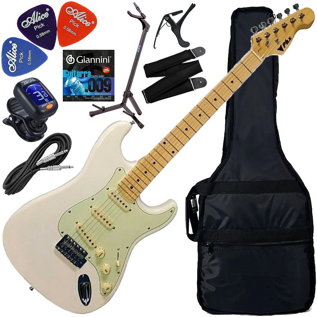 Kit Guitarra Elétrica Phx St-2 Stratocaster Vintage Olympic White (VWH) GX02