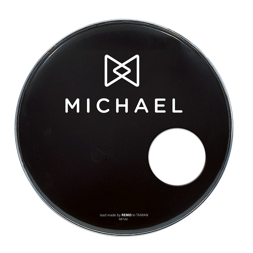 Pele de Resposta Bateria Bumbo 22 Polegadas Nsm22 Michael Preta