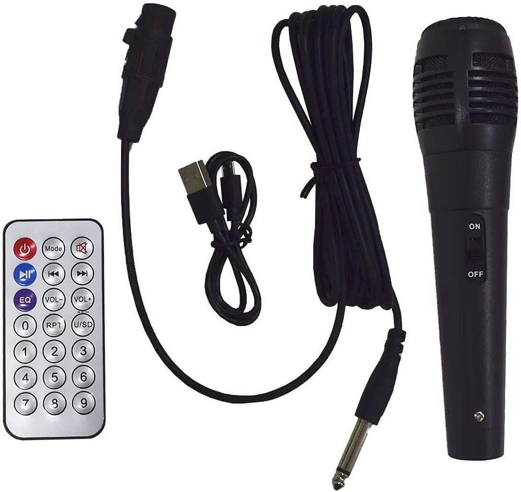 Caixa de Som Kimiso Karaoke Wireless Bluetooth QS-2601 6.5