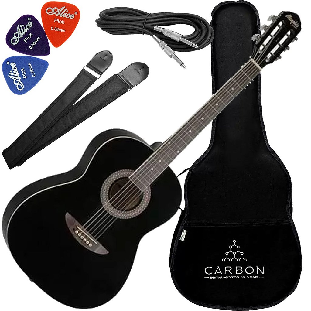 Violão Acustico Tagima Memphis Ac-40 Preto Brilhante + Vx01
