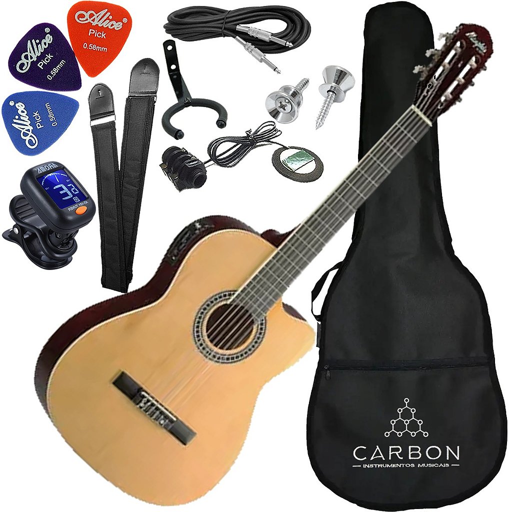 Kit Violão Tagima Memphis Ac 60 Aço Natural Brilhante + Vx07