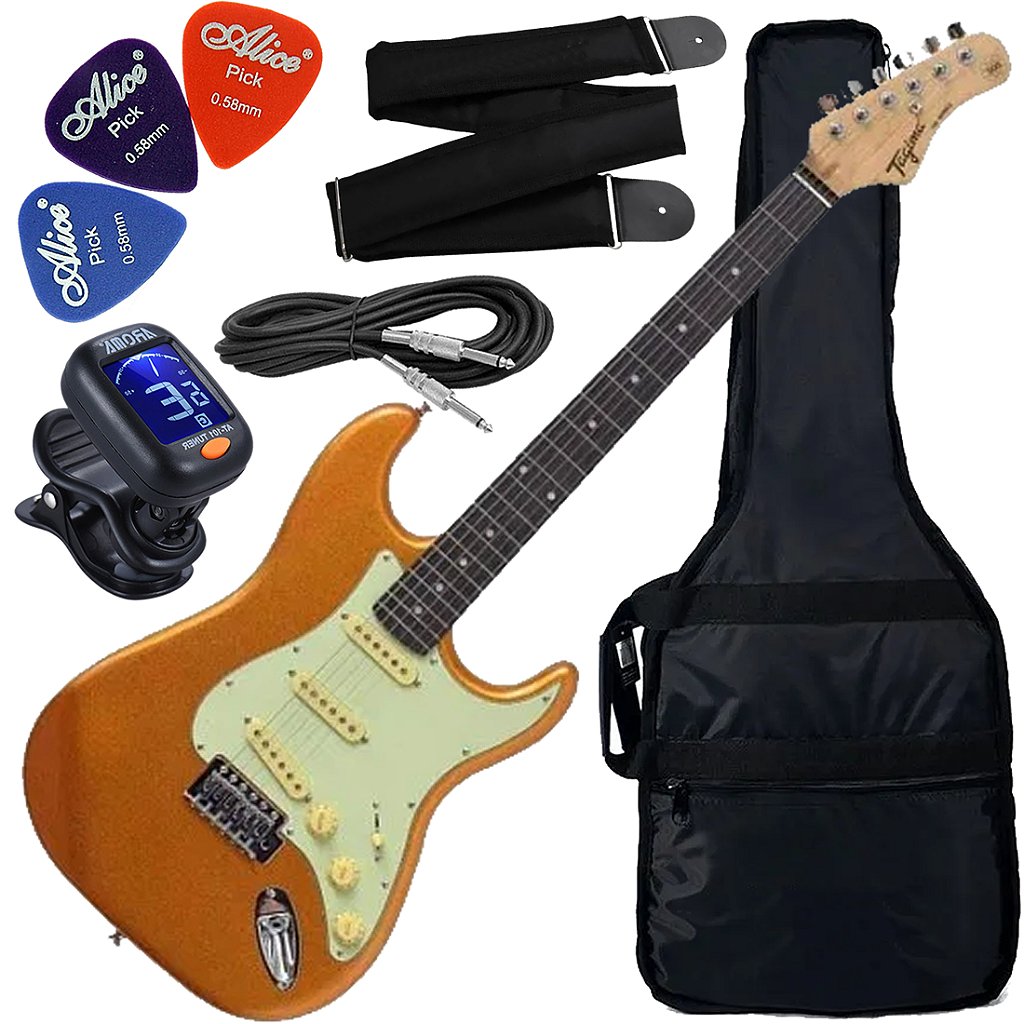 Kit Guitarra Tagima Elétrica TG-500 Stratocaster MGY DF/MG GX01