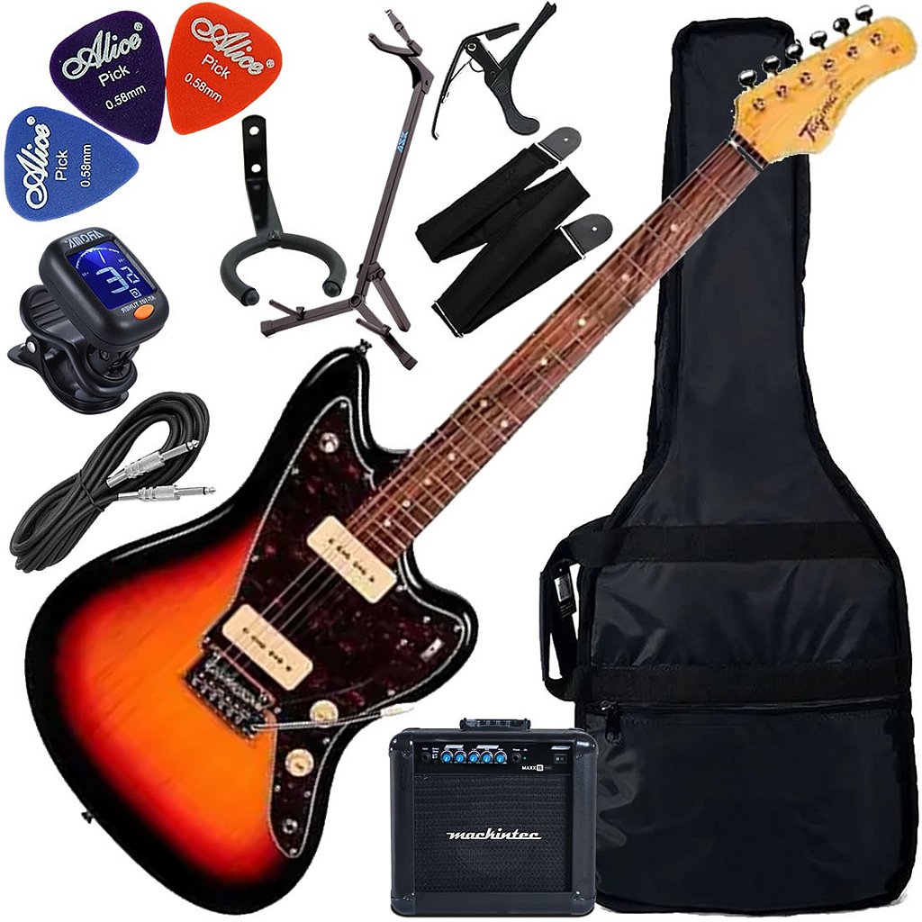 Kit Guitarra Tagima Jazzmaster TW-61 SB Sunburst GX03