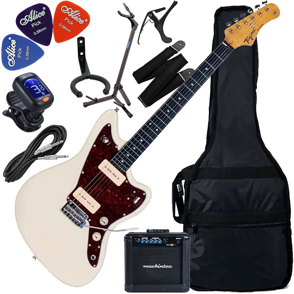 Kit Guitarra Tagima Woodstock Series TW-61 OWH Branco Vintage GX03
