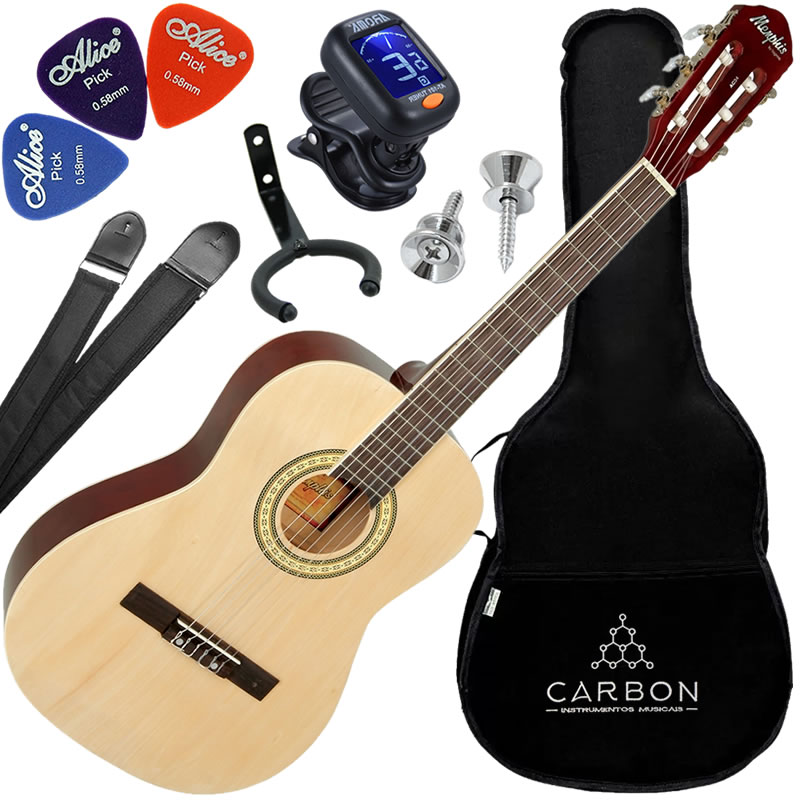 Kit Violão Acústico 3/4 Tagima Memphis AC-34 Nylon Natural Satin VX04