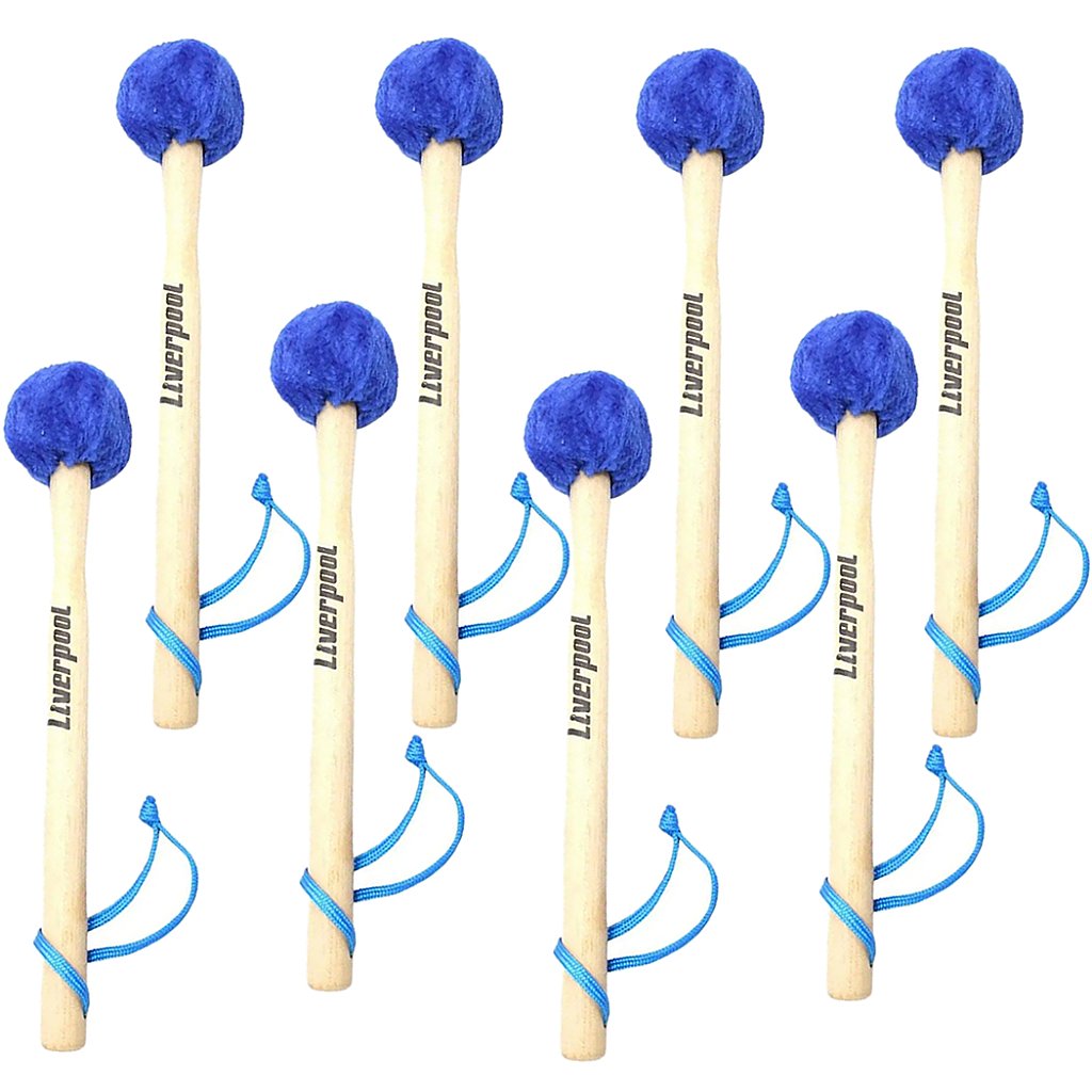 Kit 8 Maçanetas Liverpool Para Bumbo Bola Revestida Pelúcia Azul