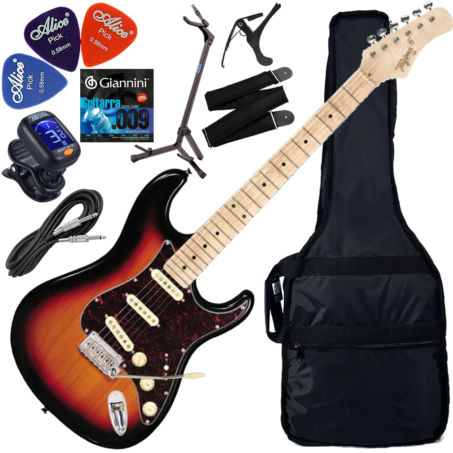 Kit Guitarra Elétrica Strato Tagima T635 Classic Sb/Tt Sunburst Gx02