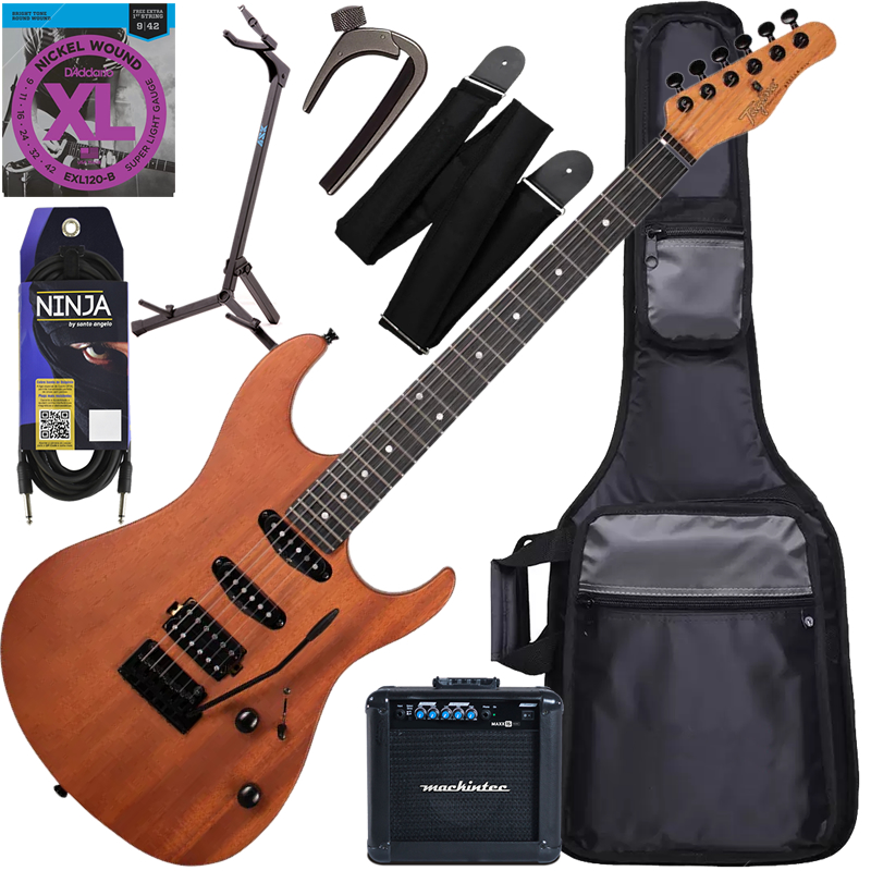 Kit Guitarra Elétrica Strato Tagima Stella NTS DF Mahogany Gx04