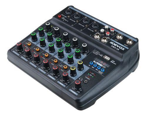 Mesa De Som Devox DMX-06 USB Bluetooth Interface 6 Canais