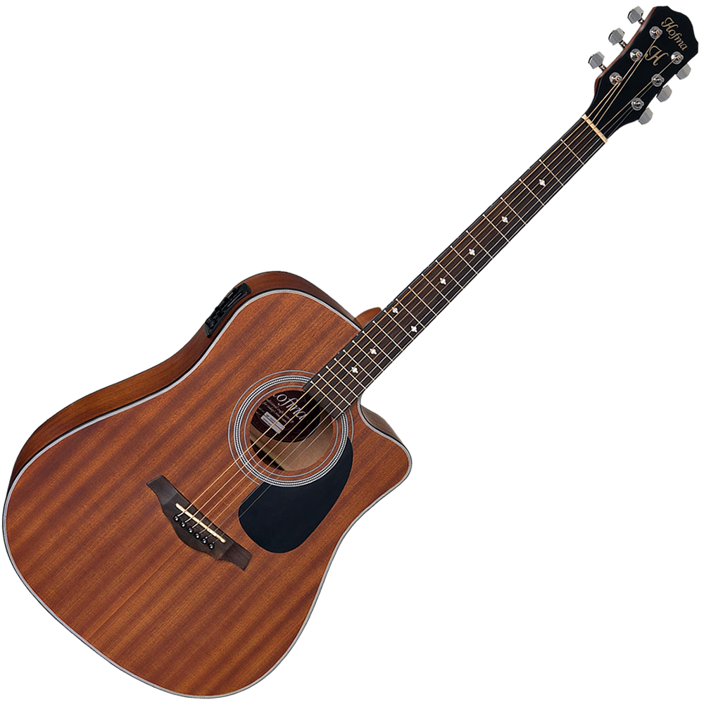 Violão Eletroacústico Hofma Hmf-250 Stnt Natural Fosco Aço