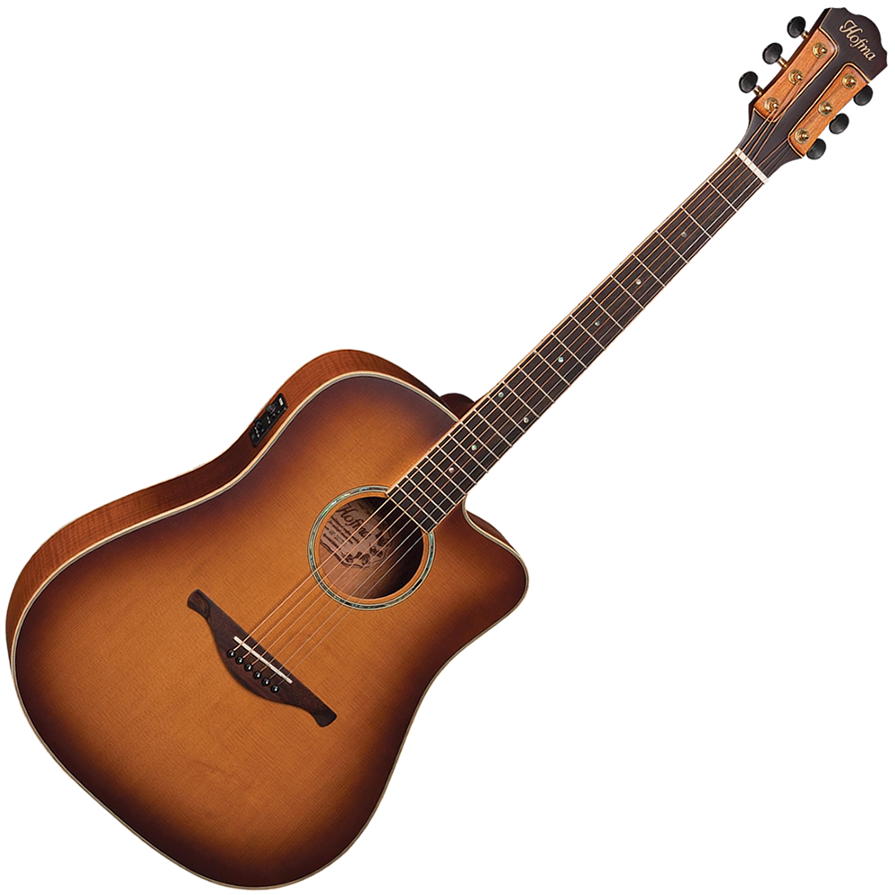 Violão Premium Hofma Hmp350 Stcs Aço Fishman Caramelo Satin