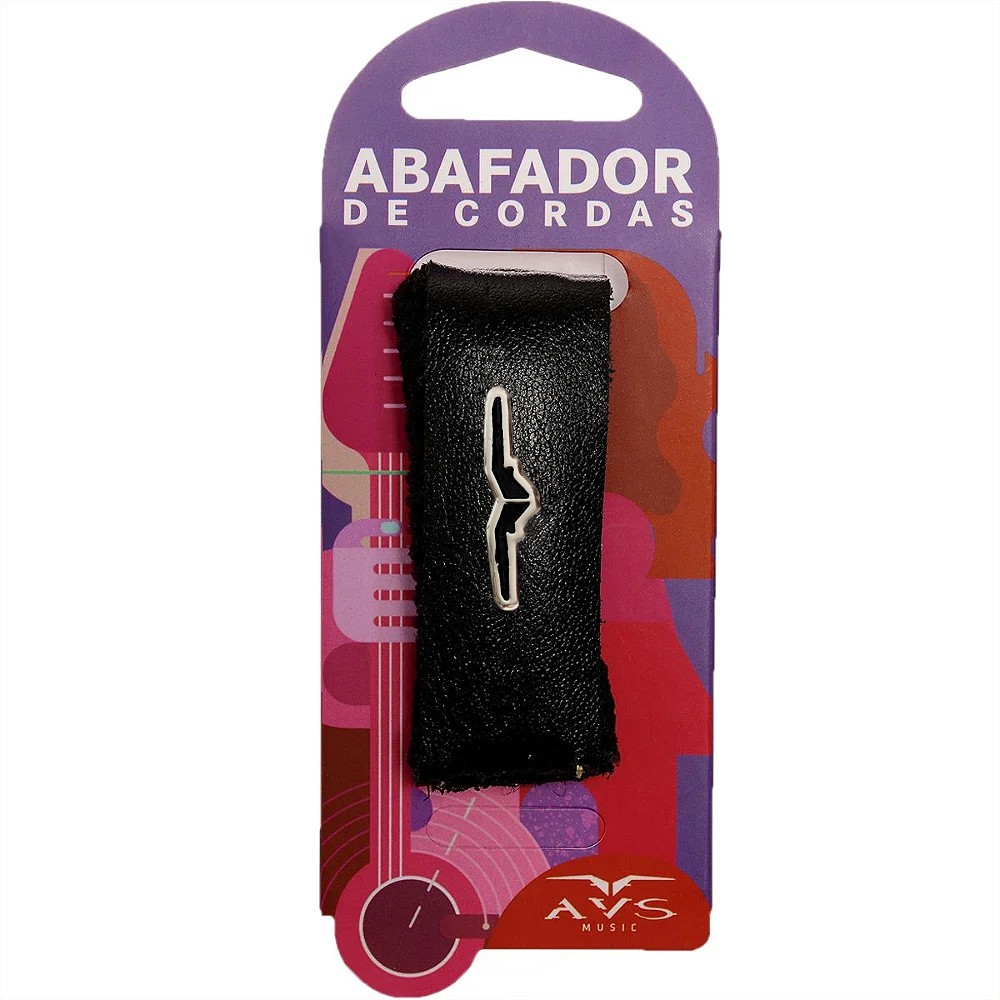 Abafador De Cordas Avs Couro Médio Para Guitarra Violão