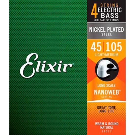 Encordoamento Para Baixo Níquel Nanoweb 14077 Elixir