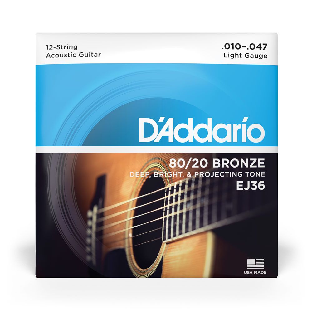Encordoamento Violão Aço 12C 10-47 D Addario 80/20 Bronze