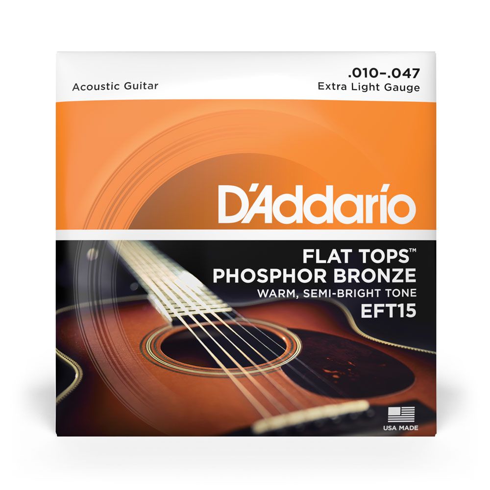 Encordoamento Violão Aço 10-47 D Addario Flat Tops EFT15