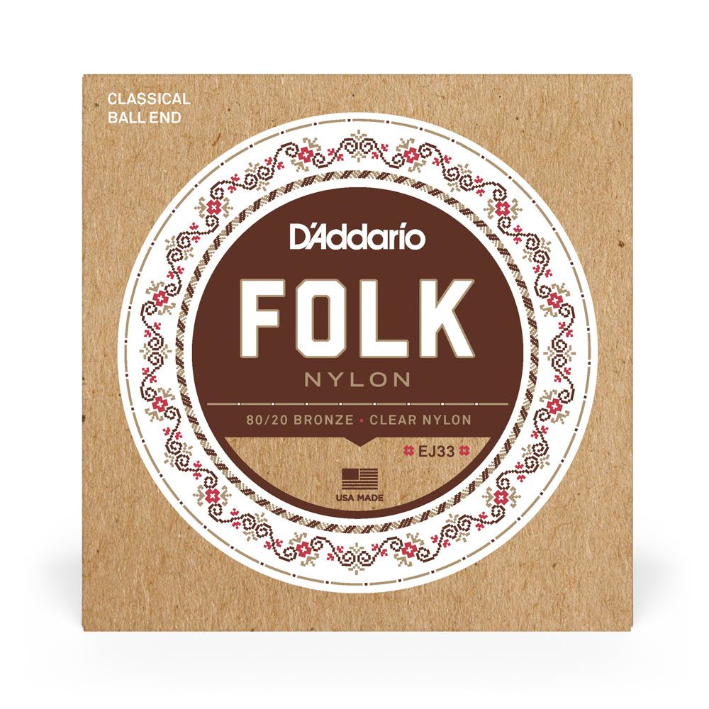 Encordoamento Para Violão Bolinha D Addario Folk Nylon EJ33