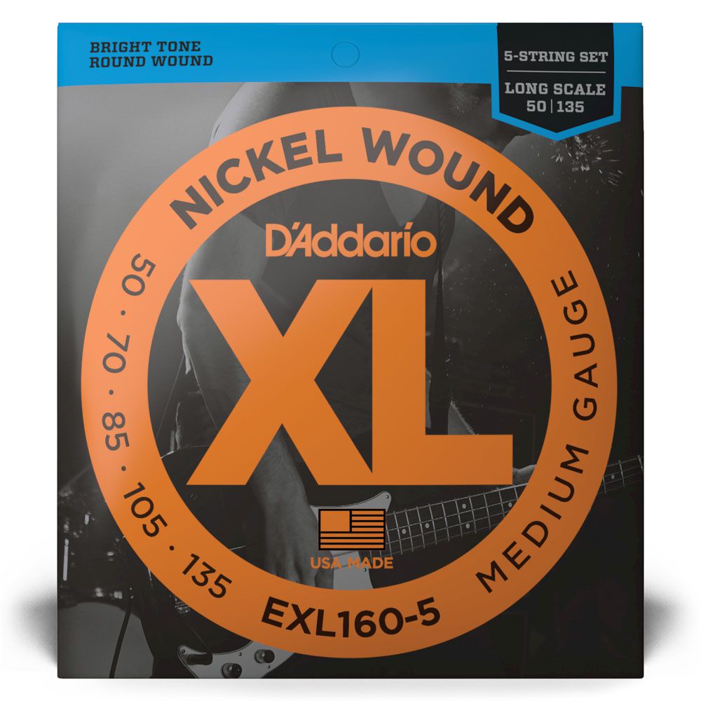 Encordoamento Baixo 5C 50-135 D Addario XL Nickel EXL160-5