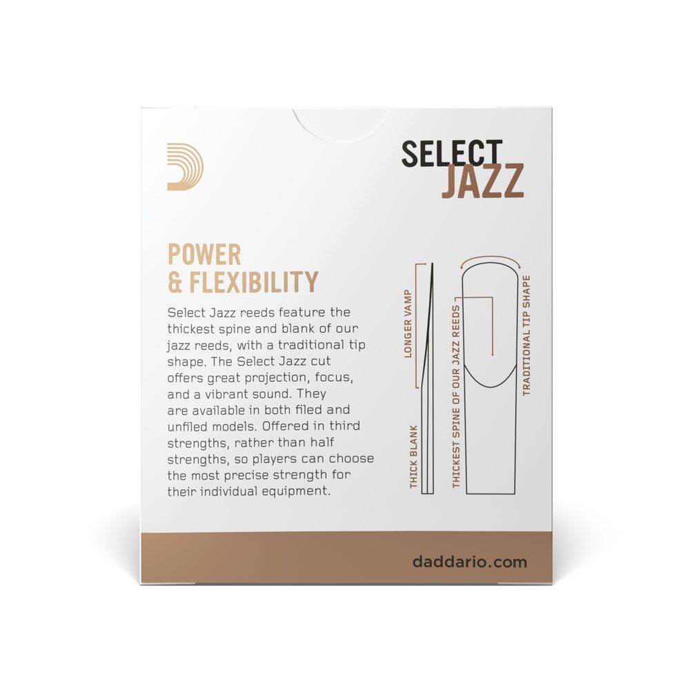 Palheta Sax Alto 2M Unfiled (10 Peças) D Addario Select Jazz