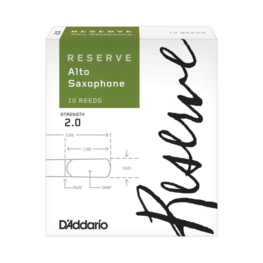 Palheta Sax Alto 2.0 (10 Unidades) D Addario Reserve DJR1020