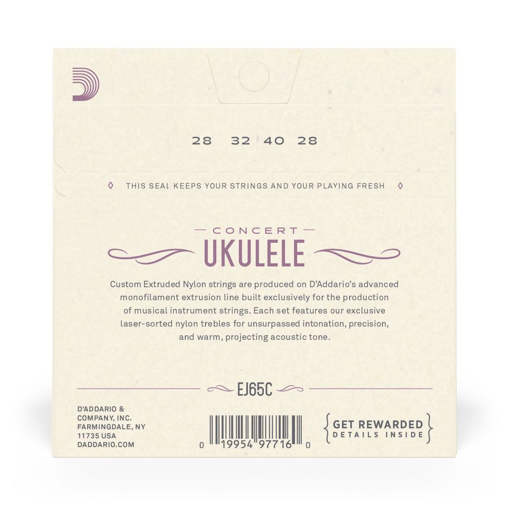 Encordoamento Ukulele Concerto D Addario Pro-Arté EJ65C
