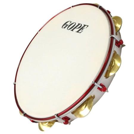 Pandeiro 12" Gope 647BC Profissional Pele Porosa Cereja