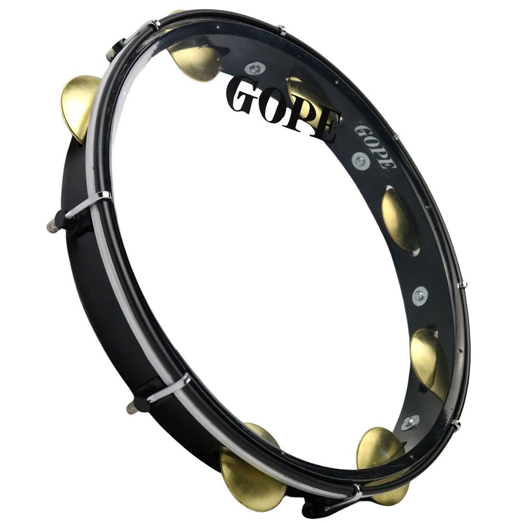 Pandeiro Super Leve Gope 12" Preto Pele Cristal