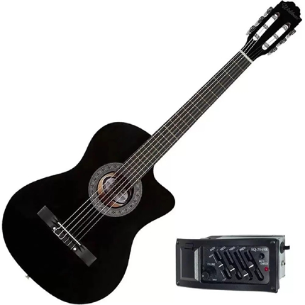 Violao Waldman Elétrico 6 Cordas Nylon Clce-4 Eq BK