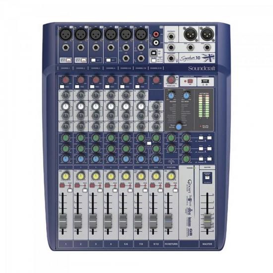 Mesa de Som Soundcraft Signature 10 Azul - Qualidade de Áudio Profissional