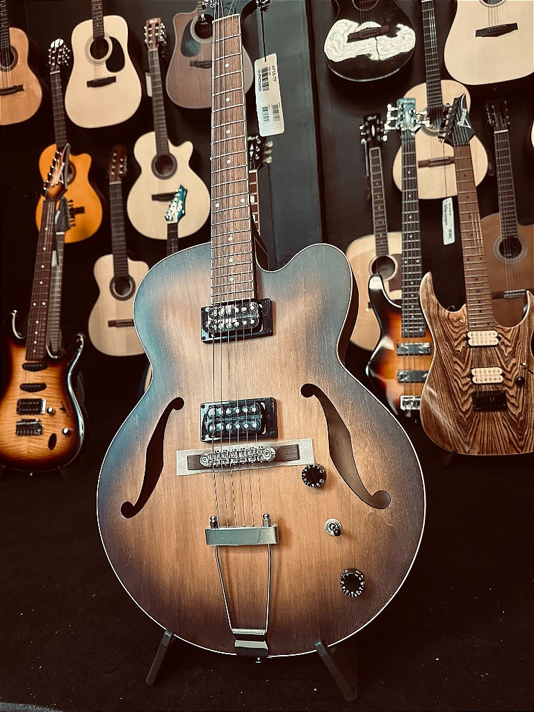 Guitarra Semiacústica Ibanez AF55 TF Artcore Tobacco Flat Full-Hollow com Captadores Infinity R HH